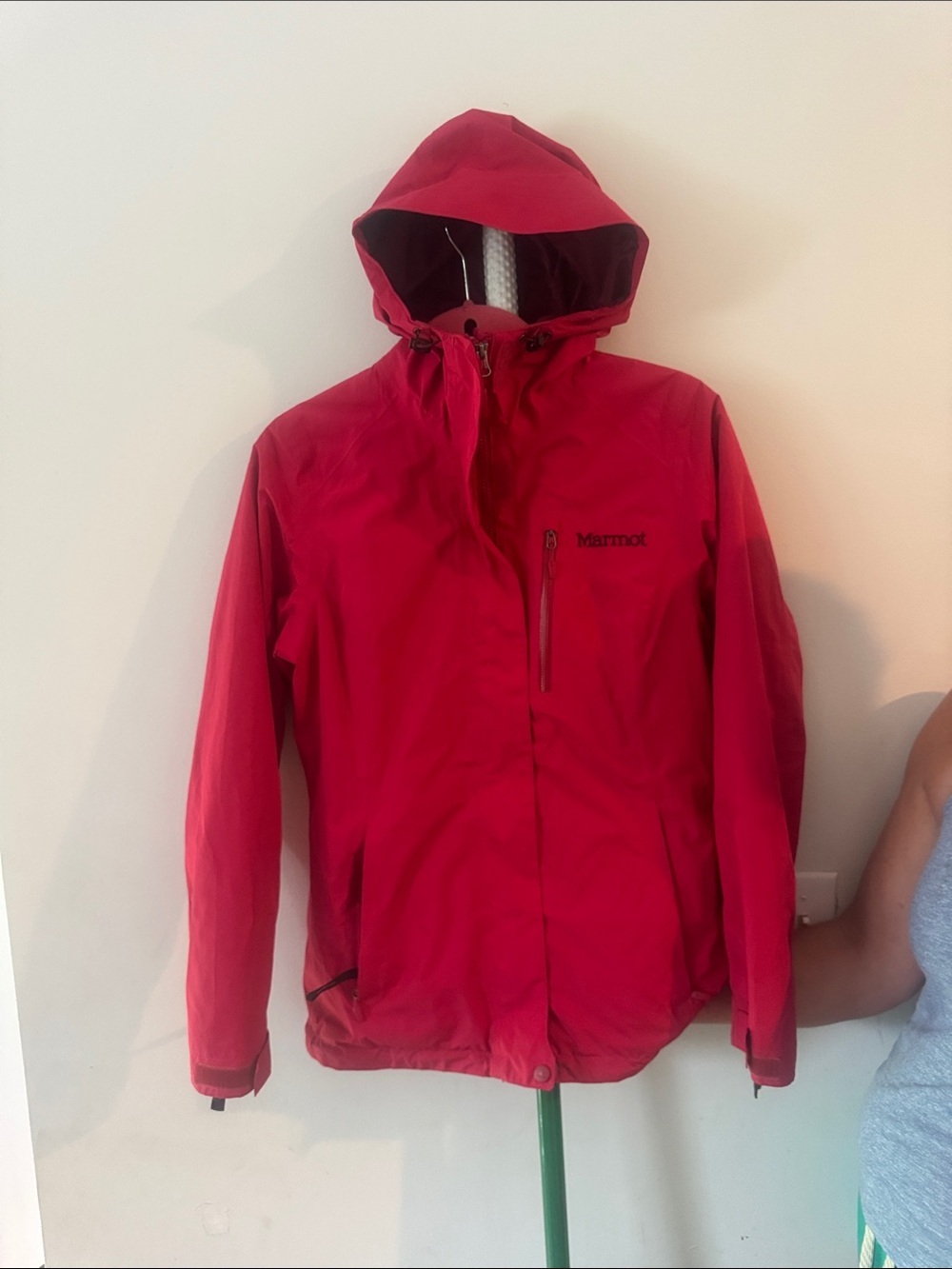 Marmot Red Hooded Waterproof womens ski Jacket